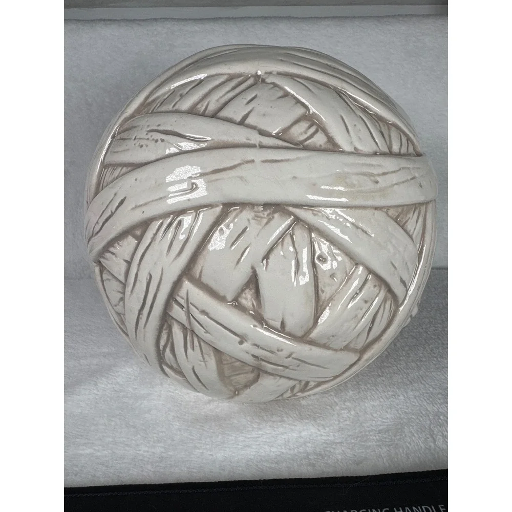 Maxcera Mummy Candy Bowl Unisex OS White Ceramic Halloween Decor mini head skull
